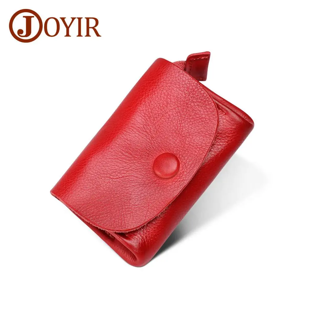 JOYIR мужской кошелек из натуральной кожи, маленький женский кошелек для монет, маленькая сумка для монет, тонкий кошелек для монет, кошелек для кредитных карт и ID, держатель для карт, мужской кошелек - Цвет: Red