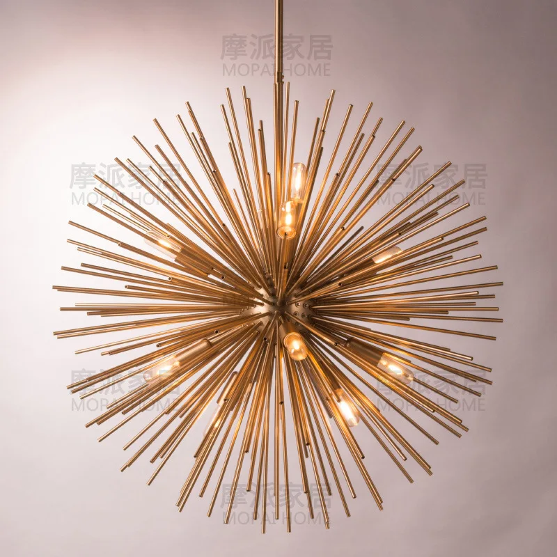 

Zhongshan Lighting New American Simple Characteristic Dandelion Hedgehog Geometric Ball Model Room Chandelier