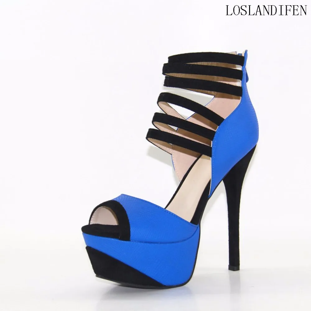 

Sexy Elegant Style Handcrafted Ladies High Heel Sandals Black Straps Peep-toe Party Dating Fashion Summer Shoes X161038