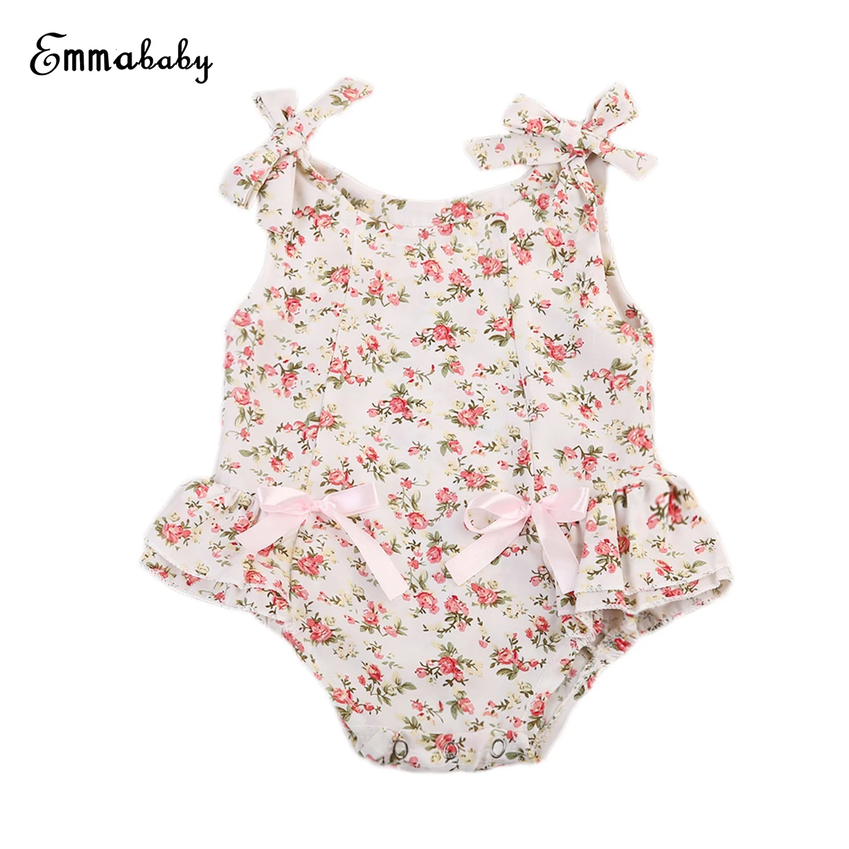 Cute Little Flower Clothing One Pieces Newborn Baby Girls Floral Bodysuit Jumpsuit Outfits Set Casual Clothes