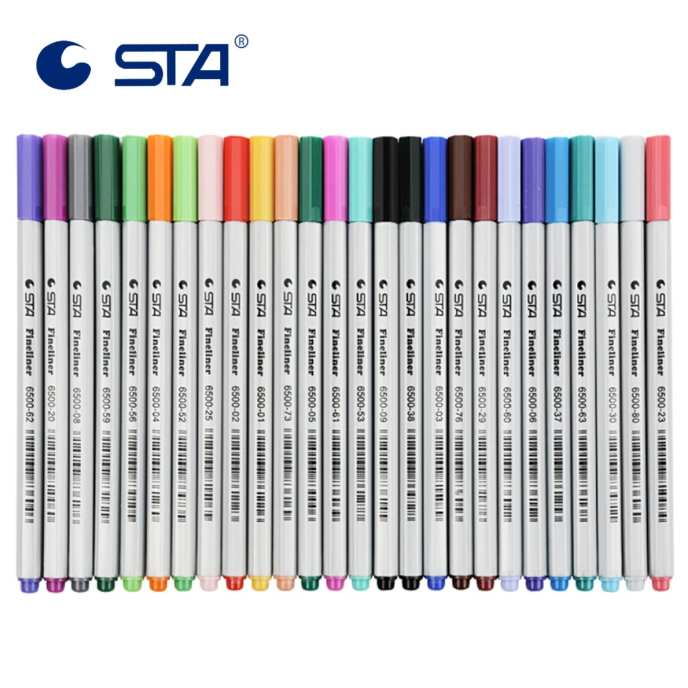 

STA 26colors Fine Liner Pen Set Micron Sketch Marker Colored 0.4mm Coloring for Manga Art School Needle Drawing Sketch Marker