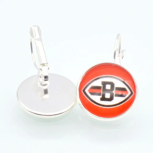 Sports Cincinnati Bengals Charms 20mm 12mm Gl Cabochon Earings Sports Cincinnati Bengals Charms 20mm 12mm Gl Cabochon Earings French Hook Earrings For Women Football Fans