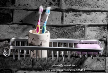 

35cm Space Aluminium bathroom Accessories basket shelf with hook single tier for shampoo/shower gel banheiro organizador