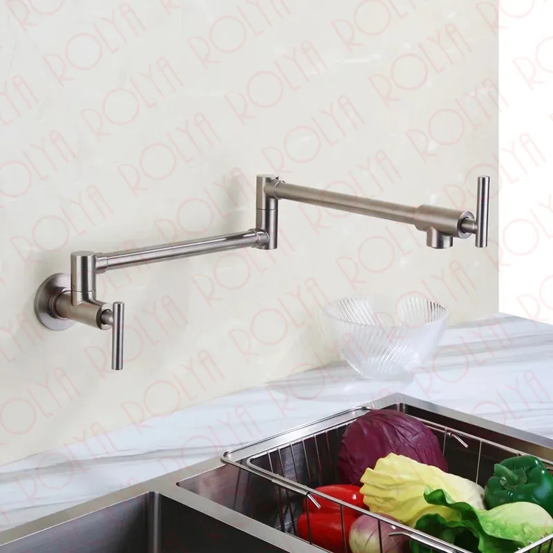 Single Cold Pot Filler Tap Wall Mounted Kitchen Faucet Chrome Nickel Brushed / Alba Black 2016 Wholesale New Arrival