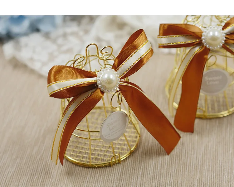 100 шт золотая птица Колокольчик для клетки конфет коробка для свадебного торжества Вечерние подарки для гостей