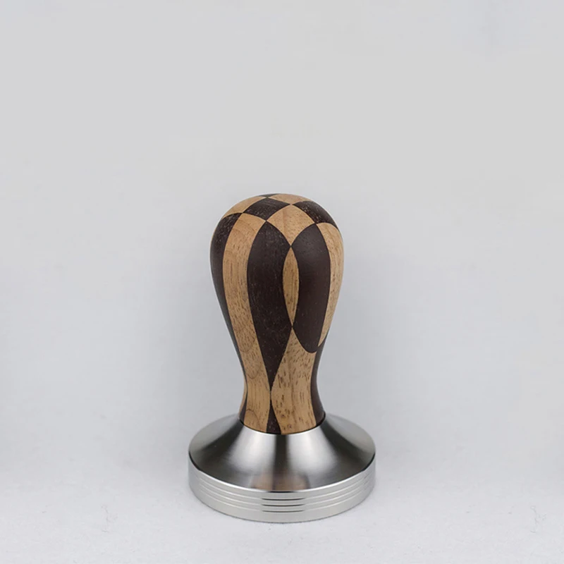 Элегантная деревянная кофейная трамбовка для эспрессо 58 мм основание из нержавеющей стали с твердой деревянной ручкой аксессуары для кофе ODM/OEM