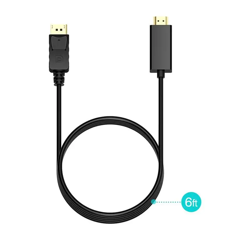 1,8 м DP к HDMI кабель 1080P штекер к разъему DisplayPort к HDMI аудио кабель-адаптер Шнур для ПК HDTV проектор ноутбука d18