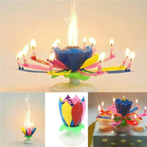 

Limit 100 Candles & Holders Candles Lotus Flower Candle Musical Blossom Candles Happy Birthday Party Gift