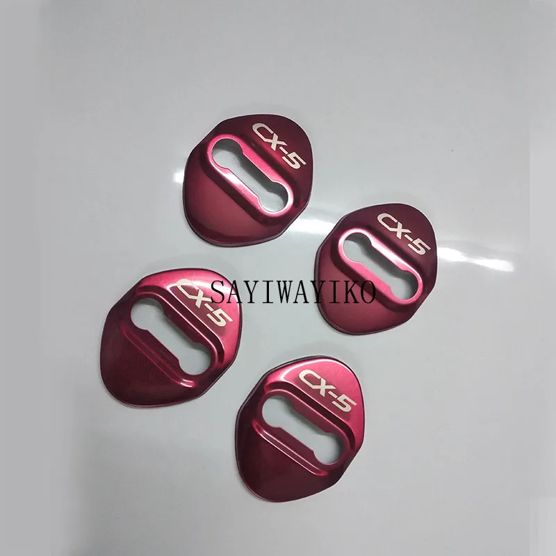 

NEW Stainless Steel Door Lock Buckle Protection Protective Cover trim 4pcs for Mazda CX-5 cx5 2017 2018 car Accessories 4pcs