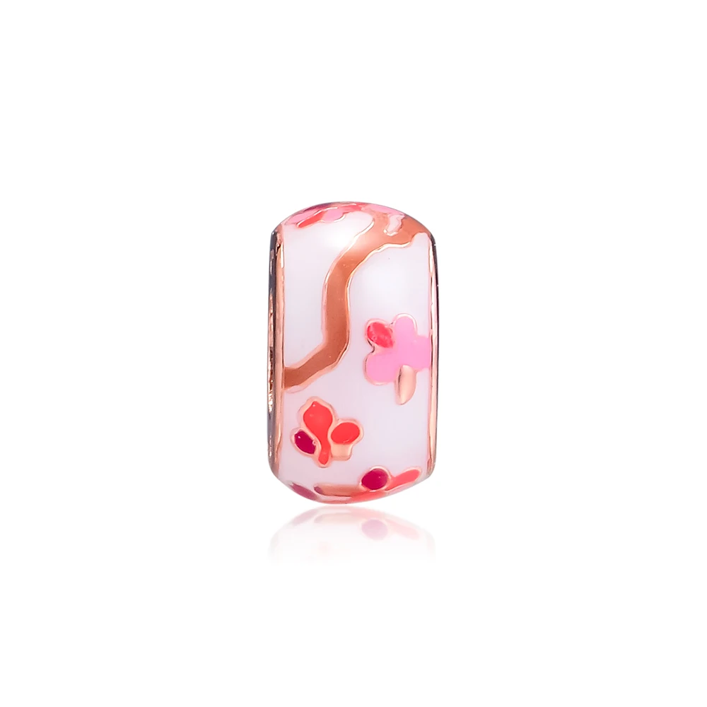 

CKK Fit Pandora Bracelet PEACH BLOSSOM Spacer Beads For Jewelry Making Charms Sterling Silver 925 Original Bead Charm Kralen