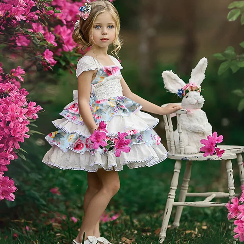 

Kids Dresses for Girls 2019 Summer Girl Dresses Party Lace Cake Beach Princess Dress Children's Clothes ball gown