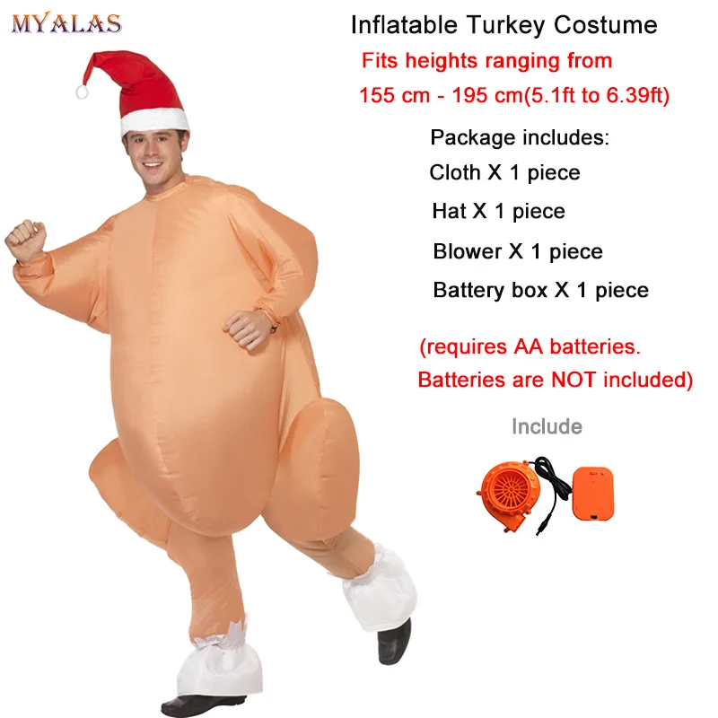 Надувной снеговик Олаф езда олень Рождественский костюм олень ночь Санта Клаус езда на Турции вечерние костюмы на Хэллоуин для женщин - Цвет: Turkey Inflatable