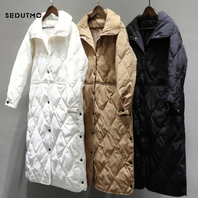 

SEDUTMO Winter Long Down Jackets Women Ultra Light Duck Down Coat Spring Casual Black Puffer Jacket Autumn Parkas ED747