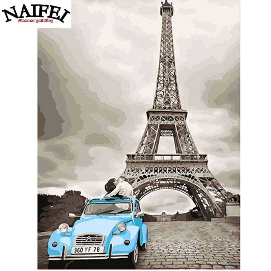 

Diamond Embroidery mosaic Frameless Paris Lovers DIY diamond Painting By handwork Modern Wall Art Picture Home Decor 40x50cm