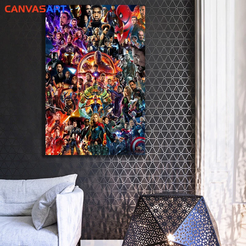 

Canvas Art One HD Pictures Poster for The 11 Years of The Marvel Cinematic Universe Costs Poster Wall Pictures for Wall Decon