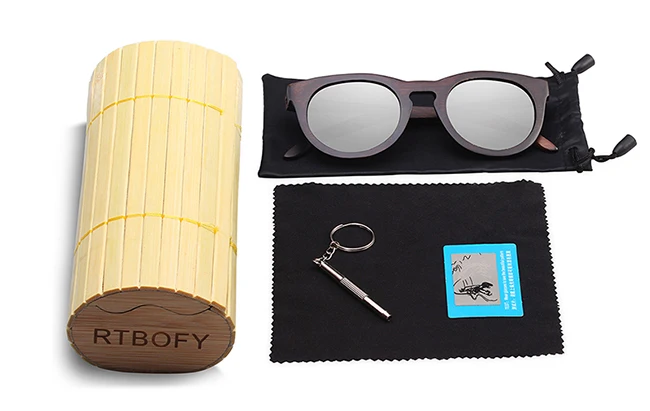 Rtbofy дерево Солнцезащитные очки для женщин Для мужчин Bamboo Рамки глаз Очки поляризационные Оптические стёкла Очки Для женщин Винтаж Дизайн оттенков UV400 защита очки - Цвет линз: C5