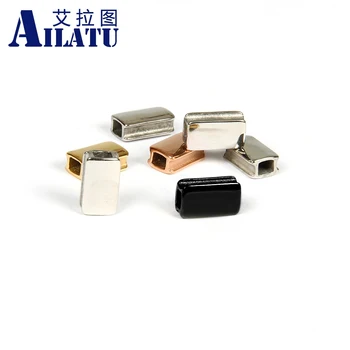 

Ailatu 10pcs Size 11x6mm Exquisite Smooth Plated Rectangle Stainless Steel Bracelet Accessories for Fashion Jewelry