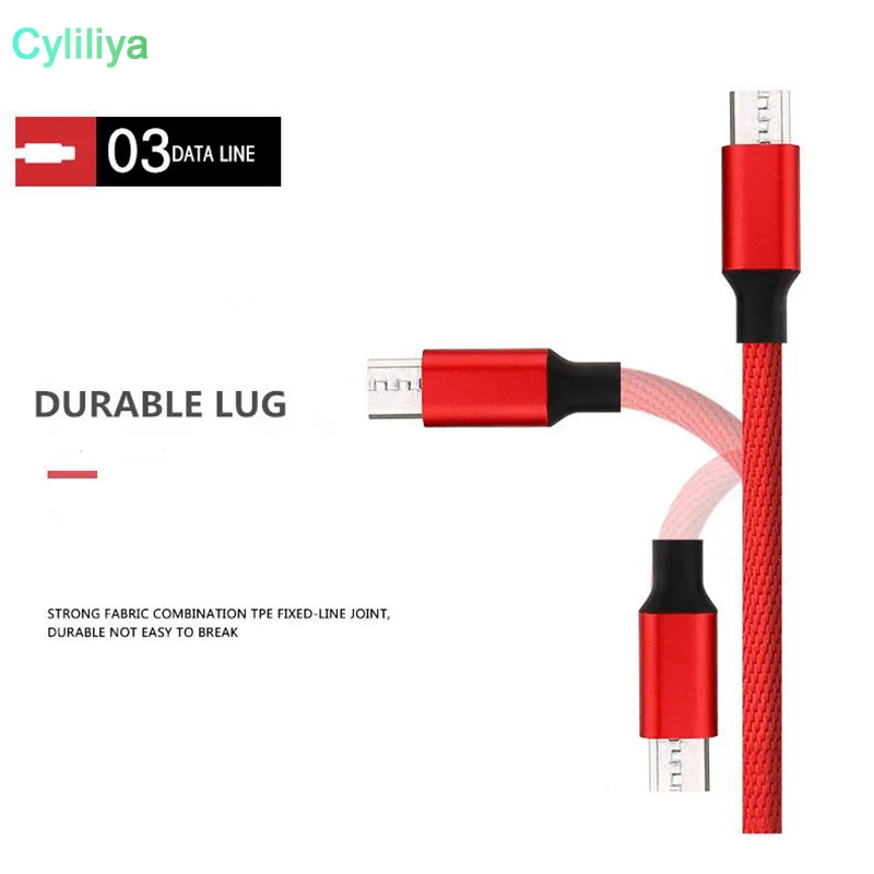 Кабель быстрой зарядки с разъемами типа c /Micro Usb 1 м 2 3 плетеные тканевые кабели из