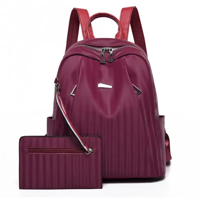 Винтажный Рюкзак mochila mujer, дизайнерский бренд, высокое качество, кожзам, рюкзак, кошелек для женщин, школьные сумки, набор для девочек-подростков - Цвет: wine red