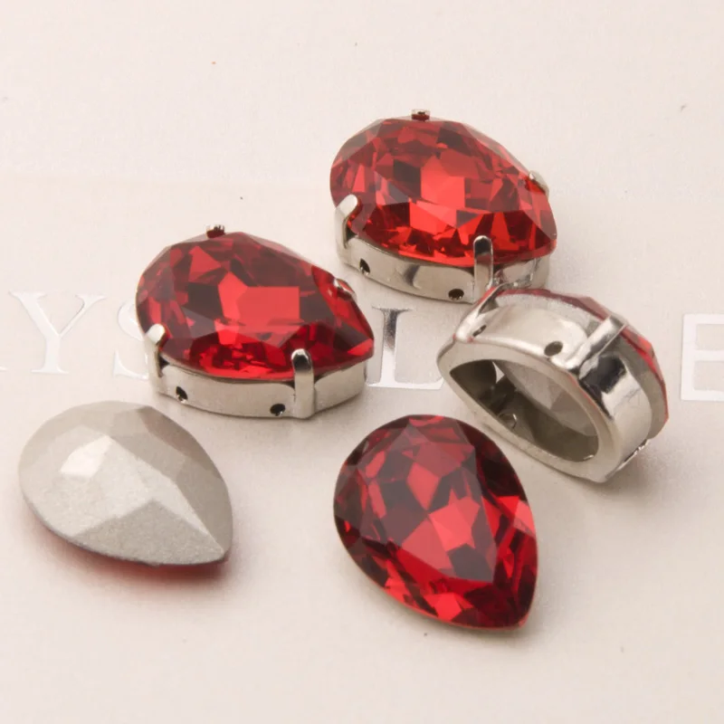 YANRUO #4320 все размеры Light Siam Drop Crystal Свободные Rhinestone Указал Назад Strass пришить камни