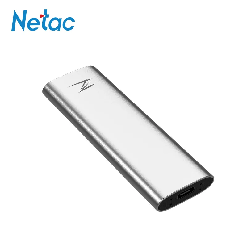 Внешний SSD Netac 128GB 256GB 512GB type-c USB 3,1 мобильный твердотельный диск Z Slim 1 ТБ 2 ТБ портативный SSD алюминиевый диск из сплава