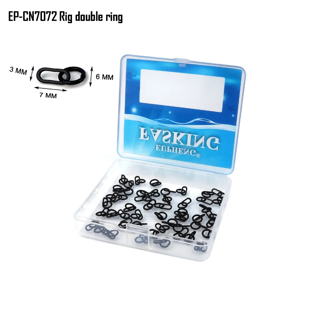 

Eupheng 50pcs Matt Black Carp Fishing Carp Rig Hinge Ring Leader Line Swivel 6MM New