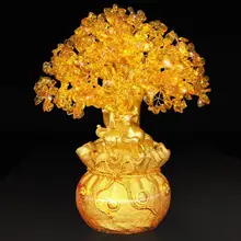 

Resin Citrine Feng Shui Money Tree Lucky Tree Home Decoration Ornaments Festival Holiday Gifts Bring Wealth S4