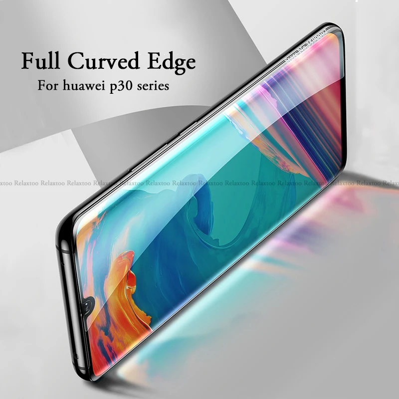 5D Curved Edge Tempered Glass For Huawei P30 pro Case Screen Protector On For Huawei P30 Lite Light P 30 P30pro Protective Film