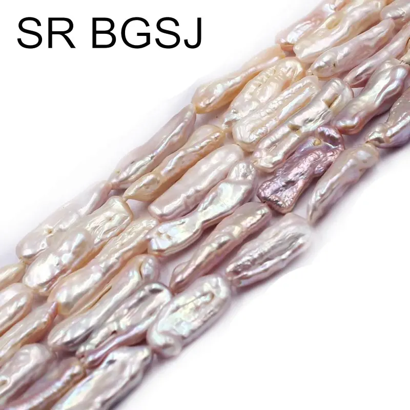 

Free Ship 10x27mm Pink Purple Biwa Natural Freshwater Jewelry Making Pearl Beads Strand 14"