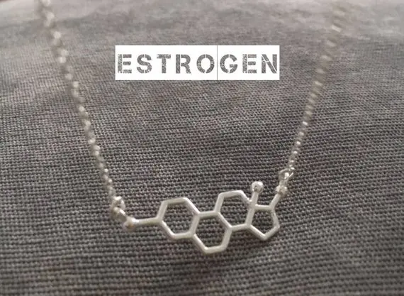 

10PCS Female Hormone Estrogen Molecule Necklace Science Nurse Chemistry Formula Serotonin Dopamine Caffeine Molecular Necklaces
