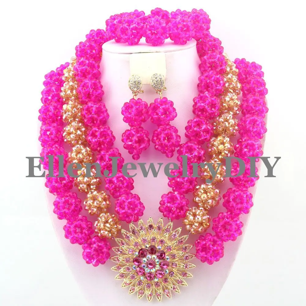 

Captivating 2017 African Crystal Beads African Beads Jewelry Set For Women Nigerian newest Set Free Shipping W9359