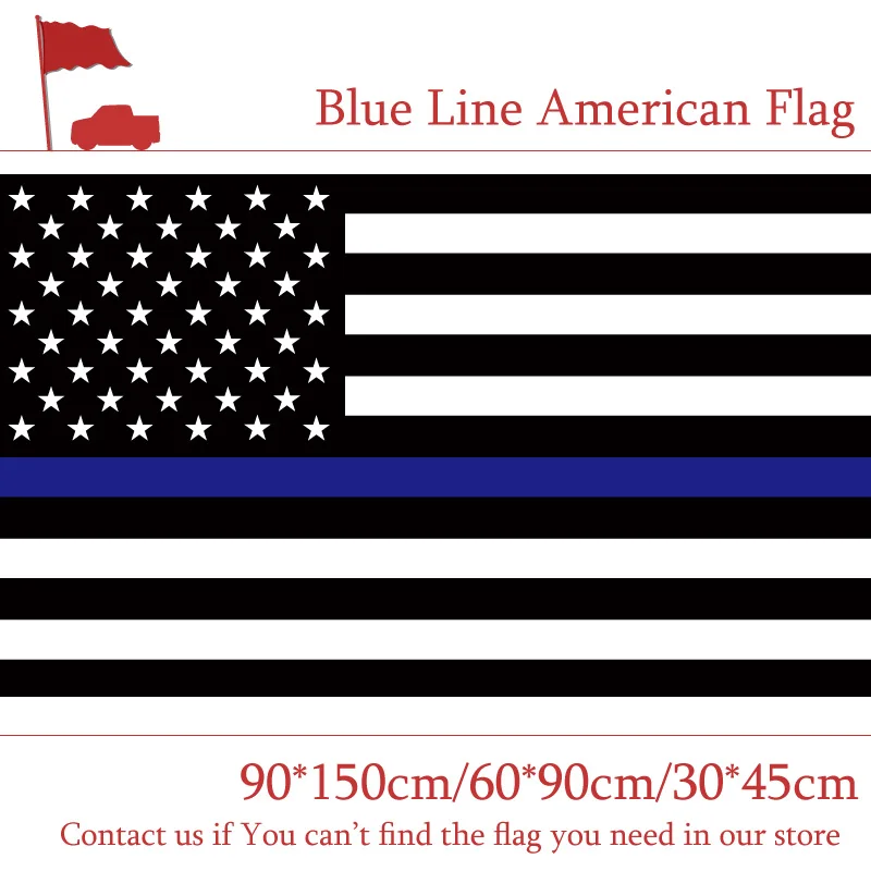 90*150cm 60*90cm Blue Line Stripes American Flags 2 Grommets For Police