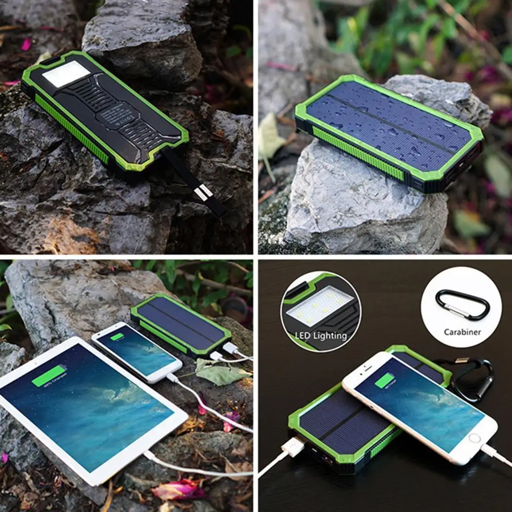 10000 мАч портативное солнечное зарядное устройство Внешняя батарея двойной USB быстрая зарядка мобильное зарядное устройство банк питания для Xiaomi samsung iPhone