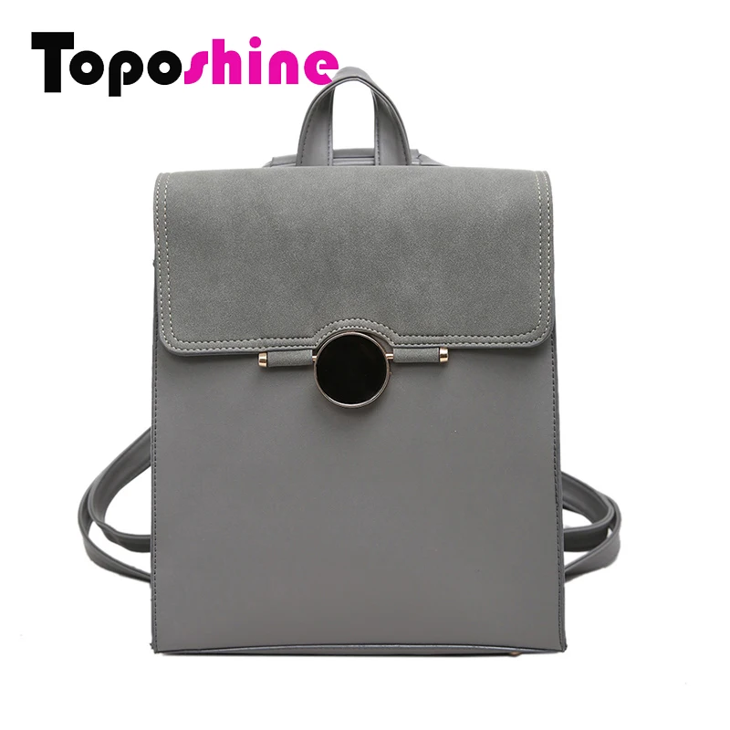 Toposhine 2017 Spring font b Women b font font b Backpack b font Quality PU Leather