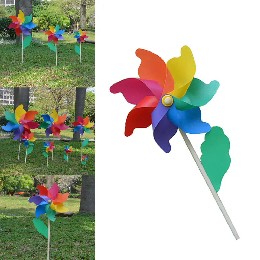 Rainbow Wind Spinner Outdoor Windmill Pinwheel Yard Lawn Garden Decor Craft Gift