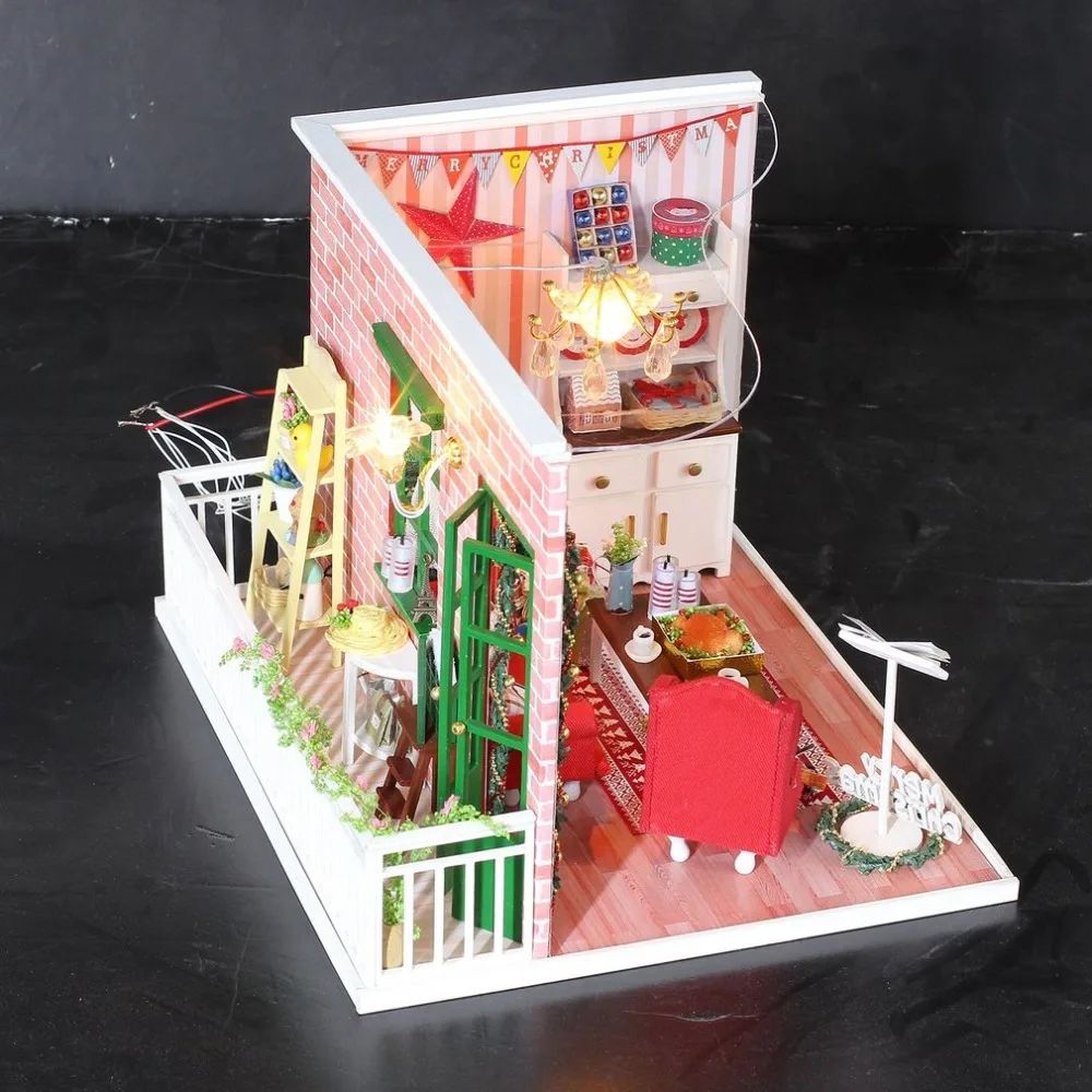 DIY Кукольный дом мебель Diy Миниатюрный пылезащитный чехол 3D Деревянный миниатюрный кукольный домик игрушки для детей подарки на день