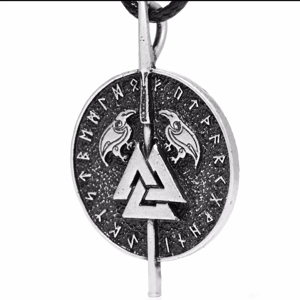 Viking Valknut Raven ожерелье Odin's Spear Vikings Runes талисман амулет викингов мужское