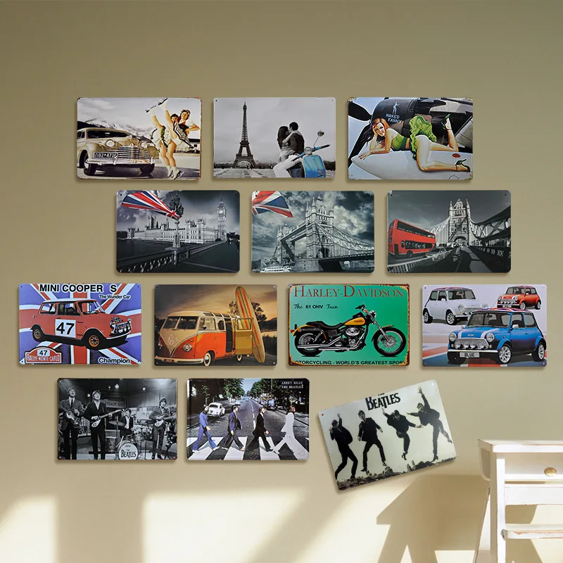Vintage nostalgic iron painting decorative painting wrought iron wall decoration