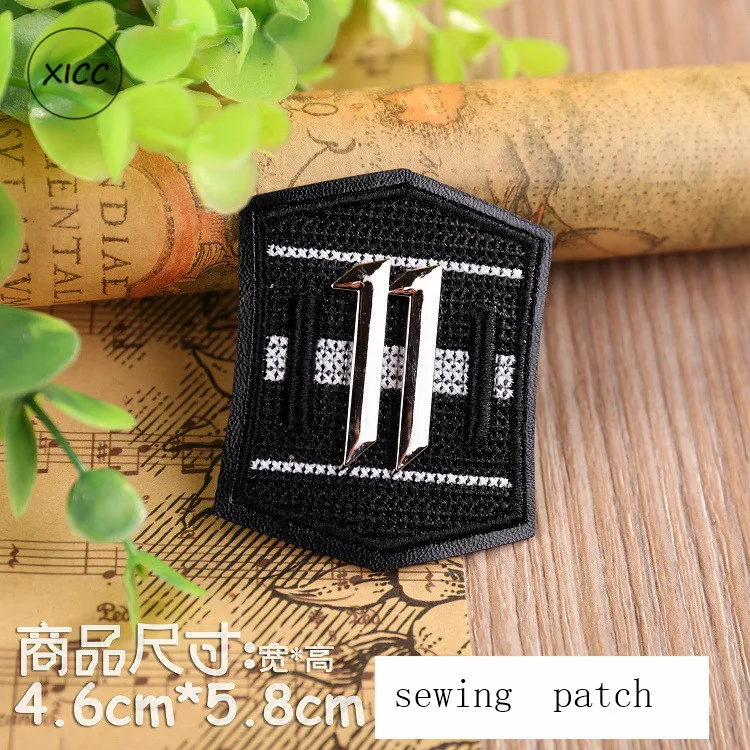 1pc 1-8 XICC новые металлические полосы панк полосы Кожа вышивка украшения 3D череп значок джинсы Пользовательские Стикеры для одежды нашивки на одежду - Цвет: 1pc 1-8