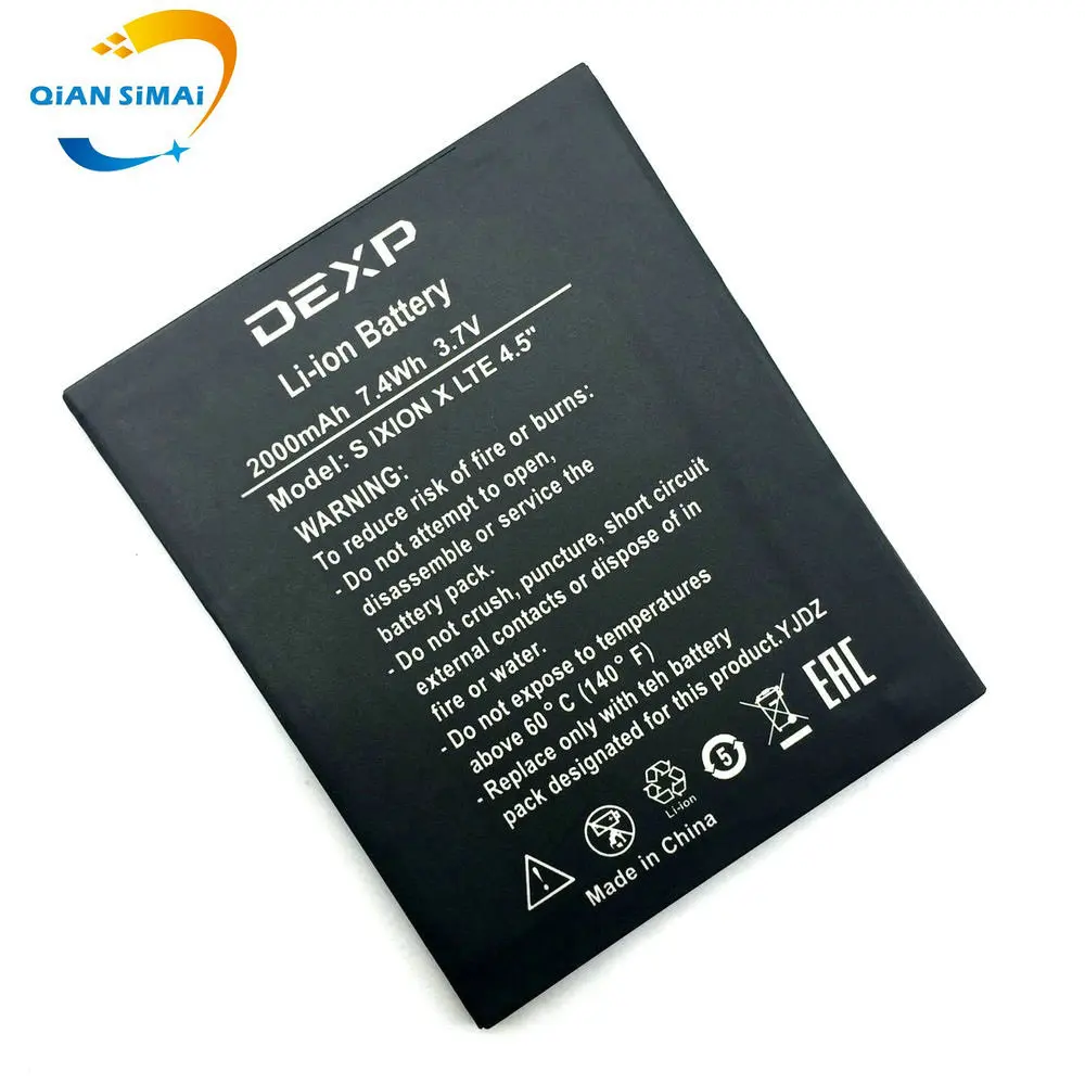 Аккумулятор QiAN SiMAi 2000 мАч 100% высокое качество S IXION X lte 4 5 дюйма для DEXP мобильный