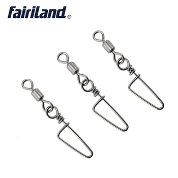 

100pcs/lot Fishing Swivel w/ Coastlock Snap 2#/4#/6#/8#/10# size available full copper rolling swivel with Free Hook box