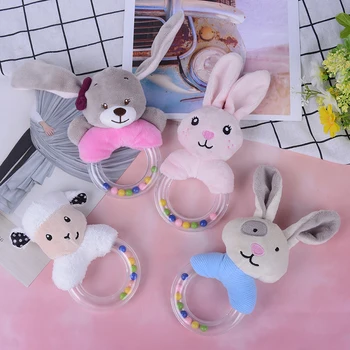 

Cute Rabbit Bear Hand Bells Baby Rattle Toys Rabbit Plush Baby Cartoon Bed Toys for Newborn 0-24 Months Educational Toy