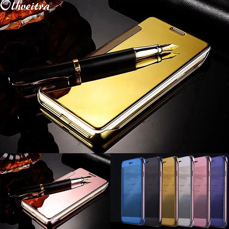 

Mirror Screen Cover For Samsung A8 2018 A8 Plus 2018 Case Protector Clear View Flip Case For Samsung Galaxy A8 2018 A8 Plus 2018