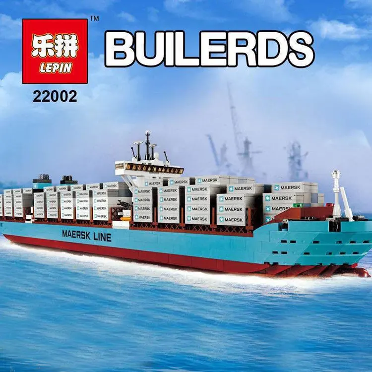 

22002 1518Pcs Technic Series legoinglys Cargo Container Ship Educational Building Blocks Bricks Model Toys Gift 10241