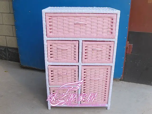 Pastoral especial de almacenamiento de paja armarios taquillas gabinete cajones ikea sencilla bebé armario.jpg