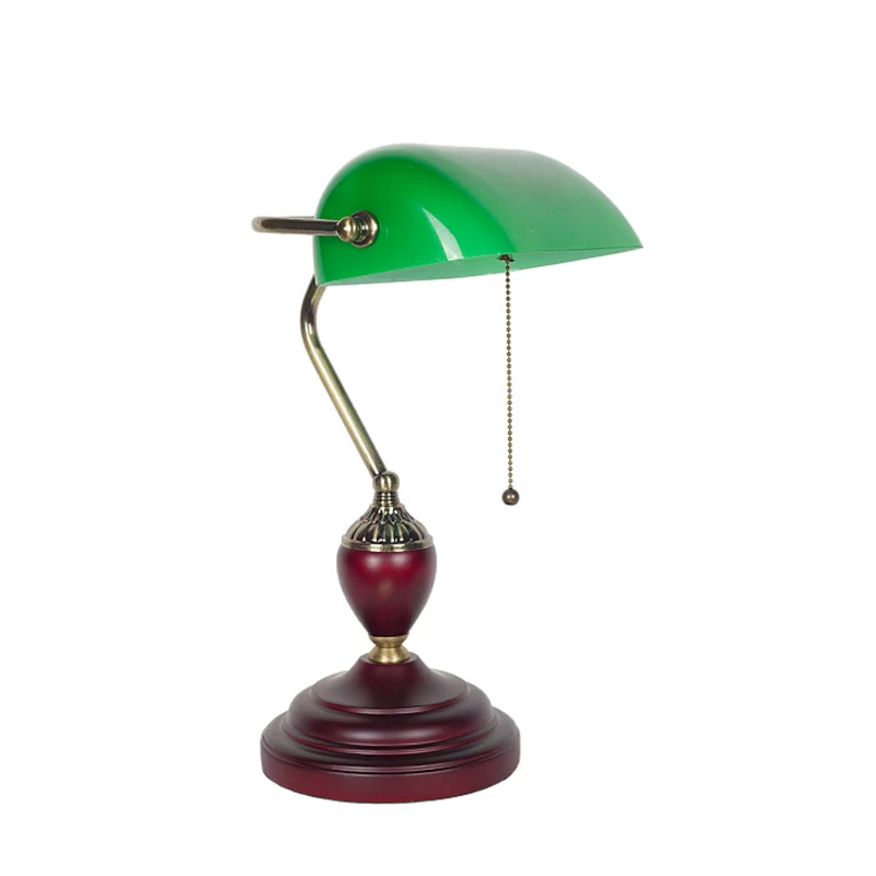 Classical LED Lamp Table Lamp Desk Lamp Green Glass Wooden LED Light