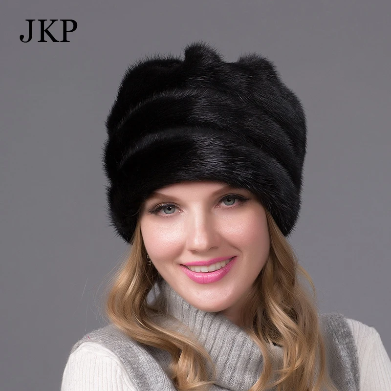 Buy Winter fur hats for women real mink fur hat with