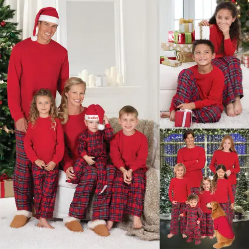 

Famiglia Natale Matching Adatta Donne Adulti Bambino Sleepwear Nightwear Pigiama
