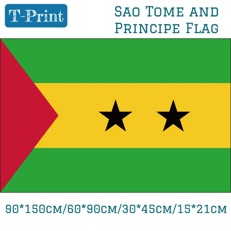 

Free shipping 90*150cm 60*90cm 30*45cm 15*21cm 3x5ft Hanging Flag Sao Tome and Principe Flag