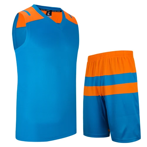 Мужские баскетбольные Джерси шорты Мужская s Форма для соревнований костюмы с карманом быстросохнущие баскетбольные майки на заказ S117178-1 - Цвет: Синий